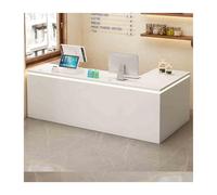 Reception - Bancone cassa a forma di L con grande capacità di stoccaggio, forte portante, impermeabile e facile da pulire, ideale per aree di benvenuto
