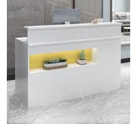 Reception Des, L-Shap Front Des Reception Des Reception Des con ripiano espositore e cassetti posizionabili, tavolo da banco Checout in piedi (bianco caldo 2,47 x 49,8 x 99,8 cm)