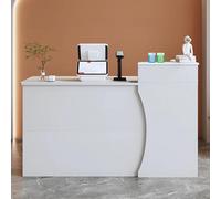 Reception Desk con cassetti chiudibili, Lobby Retail Checkout Counter Table, Scrivania in legno per negozio di abbigliamento, Front office aziendale