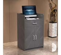 Reception Desk con cassetti Grigio Bancone Cassa 31in/80cm Negozio Checkout Salone Reception Station Ufficio Welcome Desk Modern Lobby Mobili