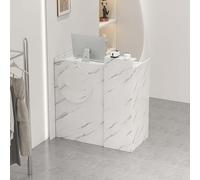 Reception desk con contenitore, piano di lavoro compatto, ideale per piccoli spazi, checkout al dettaglio per negozi di abbigliamento, postazione di lavoro elegante per una nizzazione efficiente