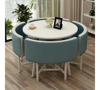 Reception Desk Negoziation Table Square/Round Dining Set with 4 Chairs Conference Table Business Combo Living Room Use Dark Blue One Size si adatta a tutti