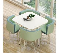 Reception Desk Negoziation Table Square/Tavola da Pranzo Rotonda con 4 Chairs Conference Room Set Combo Business per Salone Soggiorno Elegante Blu Taglia Unica