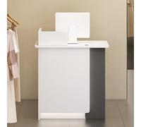 Reception Desk Negoziazione Tabella Retail Checkout Contatore Lockable Drawer Luci LED Bianco & Grigio Ideale per Saloni di Bellezza & Hotel Design Moderno SpaceSaving