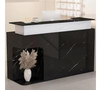 Reception moderna con armadietto e cassetto, bancone della reception per negozio di abbigliamento e salone di bellezza, elegante bancone al dettaglio per un servizio clienti efficiente
