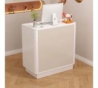 Reception Piccolo Bancone Anteriore con Cassetto Chiudibile A Chiave Cassiere Scrivania da Ufficio Minimalista per Sala di Ricevimento Salon Stores Office, Light Grey, 60cm