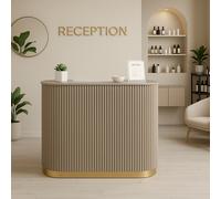 Reception Rosa Glamour per centro estetico banco cassa cannettato