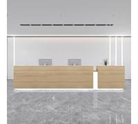 Reception Table con Luci Ambientali, Desk Frontale in Piedi con Contatore di Stoccaggio a Livelli, Scrivania di Ricevimento in Classe E1 per Azienda/Hotel/Lobby,A,140x60x100cm