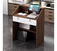 Receptionist Scrivania con cassetto chiudibile a chiave, bancone di servizio per front office, salone di bellezza, checkout, 60 x 38 x 92 cm