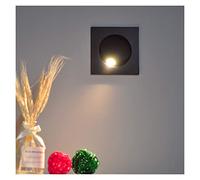 Recessed 3W CREE LED Bedside Reading Wall Lamp Modern Nordic Style Bedroom Night Lights Beam Angle Adjustable Freely (Color : White Size : ColdWhite) (Black WarmWhite)