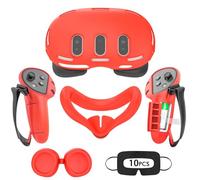 Rechale Set di cover in silicone per Meta Quest 3, design aggiornato, protezione completa per Quest 3, accessori VR 4 in 1, custodia protettiva per Oculus Quest 3, regalo ideale per compleanno e