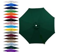 Rechange Telo Per Ombrellone 2.7m/3.0m/3.5m Tettoia Di Ricambio Per Ombrellone A 6/8 Stecche, Copertura Di Ricambio Per Parasol Da Giardino Piscina(Dark Green,6Ribs: 2.8m/9.2ft)