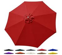 Rechange Telo Per Ombrellone Poliestere 2/2.3/2.5/3m, Sostituzione Del Tessuto Dellombrello Impermeabile Protezione Solare, Ombrello Rotondo Di Ricambio Per 6/8 Costole Multicolore(Red,2.3M/8Ribs)