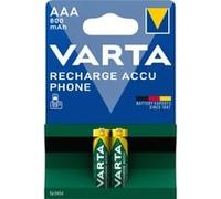 Recharge Accu Phone AAA 800 mAh Blister da 2 (Batteria NiMH Accu, Micro, ricaricabile) Micro, ricaricabile), Batteria ricaricabile, Mini Stilo AAA, Nichel-Metallo Idruro (NiMH), 1,2 V, 2 pz, 800 mAh