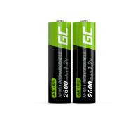 2x Batterie Ricaricabili AA R6 2600mAh Ni-MH Pile Green Cell Grande capacità