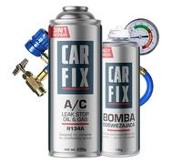 recharge clim r134a, recharge climatisation voiture r134a, kit recharge clim voiture r134a - 1 bomboletta di refrigerante 3in1 r134a da 235 g, tubo flessibile con manometro e deodorante, 136 g