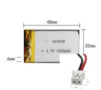 Rechargeable 3.7V 1000Mah 603048 Polymer Ion Battery For CAMERA POWER BANK