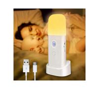 Rechargeable Adult Led Night Light, 2000mAh Indoor Motion Sensor Lamp, 5-Level Adjustable Brightness Very Suitable for Child and Baby (Warm Light)