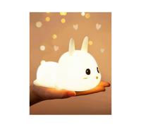 Rechargeable Baby Rabbit Night Light - 7 Colors Adjustable Brightness (Remote Control)
