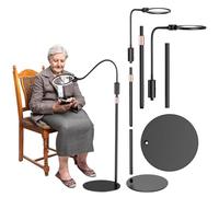 Rechargeable Battery LED Amplifying Lamp Flexible Swanneck Strong Base Horizontal Vertical Manner for Detailed Tasks Sight Aid Large Lens Enlarger