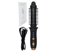 Rechargeable Curling Brush, Electric Heated Round Hair Styler, Nylon Bristle Tool, Portable for Home, Travel, Business Trip, Hotel, Dormitory, Quick and Easy Hair Styling