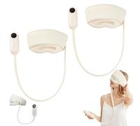 Rechargeable Electric Head Massager with Eye Holes, Sleep Aid Sleep Massage Cap, 3 Modes, 6 Airbag Areas for Massage, Adjustable Temperature and Intensity, Suitable for Travel, Rest (2Pcs*White)