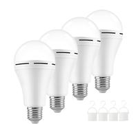 Rechargeable Emergency Light Bulbs, Battery Powered Light Bulb with Hook, 12W 1200mAh Multi-Function LED Battery Backup Emergency Light for Power Outage Camping Outdoor Hurricane (2pcs)