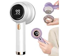 Rechargeable Fabric Shaver Fuzz Remover, Electric Lint Remover for Clothes with LED Display, Portable Pill Cutter for Sweaters Coats Couches Home Use (No Blade White)