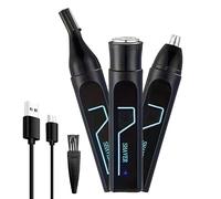 Rechargeable Hair Trimmer | Ear Nose Hair Remover | Waterproof Detail Trimmer | Precision Grooming Tool, Interchangeable Trimming Heads, Battery-Operated Hair Trimmer, Compact Grooming Device