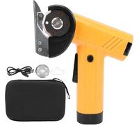 Rechargeable High-Speed Cardboard Cutter, Cordless Electric Scissors with LED Display, Cardboard Cutter with 2 Blades, for Cuts Cloth, Leather, Carpet(Yellow)