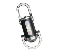 Rechargeable Keychain Flashlight - (3.5x7.7 Cm) Mini Waterproof LED Torch | 1200 Lm Aluminum Portable Light With 1000mAh Power Bank, Wide 150° Beam For Camping, Hiking, Travel & Outdoor Use ( Silver)
