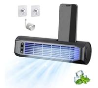 Rechargeable Kitchen Fan with Strong Airflow,3 Speed Bladeless Cross Flow Fan,Desktop Tower Fans With Charging And Phone Stand,Standing/Wall-Mounted/Desktop,For Bedroom Office(Black)