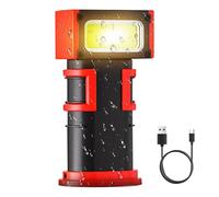 Rechargeable LED Work Light, 180° Rotating Magnetic Work Lamp with Type-C Charging, Digital Display, Double Hooks for Construction, Truck, Car, Shop, Mechanic