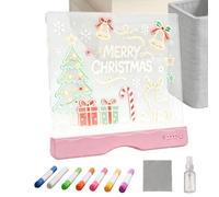 Rechargeable LED Writing Pad - Kids Drawing Board with Bright Color Markers