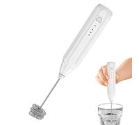 Rechargeable Milk Frother - Electric Milk Frother Handheld | Automatic 3-Speed Electric Blender | Lightweight Handheld Coffee Blender Wand | For Coffee Drink Latte Protein Egg Powder