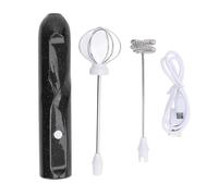 Rechargeable Milk Frother Handheld | 2 - in - 1 Foamer & Egg Beater for Coffee/Lattes/Cappuccinos | 1200mAh Battery, Multi - Speed Adjustable | Rustproof Stainless Steel Whisks (Black)