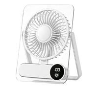 Rechargeable Mini Desk Fan - Powerful Airflow Personal Cooler, Ultra Slim Desktop Ventilation Unit, 100 Level Wind Adjustment Control | Nap Time Relaxation, Air Movement, Holiday Trips Beach