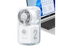 Rechargeable Mini Personal Fan - 2000mAh Battery Operated 5-Speed Airflow, High Velocity Desktop Blower, Quiet Wearable Summer Essential | For School Study Office Commuting Hiking Airplane Trave