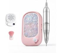 Rechargeable Nail Drill 35000RPM, Portable Electric Nail File for Manicure & Pedicure, Acrylic Nails Lightweight Nail Care Tool for Home & Salon(Pink)