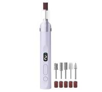Rechargeable Nail Drill - Electric Manicure Device | 15x3cm Nail Care Tool with LED Light, Metal File Machine with Quiet Motor, Portable Grooming Equipment, Filing System for Pedicure Cuticle Shaping