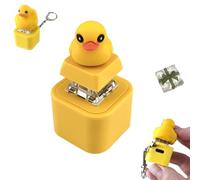 Rechargeable Quacking Duck/Frog Fidget Toy Keychain - Sound & Colorful Light Stress Reliever, Portable Keyboard Clicker Anxiety Relief Toy for Kids & Adults (Duck)
