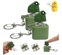 Rechargeable Quacking Duck/Frog Fidget Toy Keychain - Sound & Colorful Light Stress Reliever, Portable Keyboard Clicker Anxiety Relief Toy for Kids & Adults (Frog 2)
