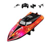 Rechargeable RC Speed Boat - 2.4GHz Remote Control Boat, Electric Racing Watercraft With Reset Function, Durable Lightweight Construction | Backyard Pool Use During Family Fun And Outdoor Play