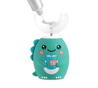 Rechargeable Ultrasonic Toothbrush, Automatic Full Mouth Cleaner, 4x3 Inch Tool with Ergonomic Handle, Food Grade Silicone, Whimsical Cartoon Design with Style Training for Travel Dorms