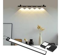 Rechargeable Under Cabinet Lights, Rechargeable Battery Operated Motion Sensor Light Indoor, Motion Sensor Light Indoor, Rechargeable Bulbs, Under Cabinet Motion Sensor Lighting (Black,60cm/23.62in)