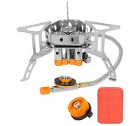 Rechaud Camping - 14.96 Pouces Poele Camping Pliable | Acier Inoxydable Poele - 2800W Compact Vent Resistant Avec Adaptateur Et Sac Ideal Pour Randonnée Pique Nique Plein Air Cuisine Exterieure