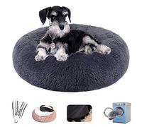 Rechteckig Cuccia Gatto Cane Interno Morbida, Sfoderabile Animale Domestico Cuscino Peluche Donut Antiscivolo Lavabile Interno Letto Peluche Ultra-Morbido- Dark Gray|| Ø50/20in(S)