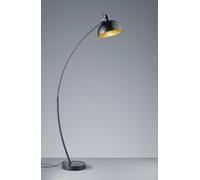 RECIFE PIANTANA ARCO NERA DIFFUSORE METALLO NERO INTERNO ORO H.155CM 1 LUCE ATTACCO E27