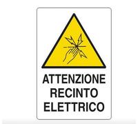 RECINTI ELETTRICI - CARTELLO cm 20x30 ATTENZIONE RECINTO ELETTRICO