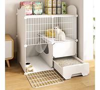 Recinti per gatti Gabbia Box Cassa Cuccia, Gabbia for animali fai da te con lettiera a più livelli multicolore, diverse misure(754985cm-white)